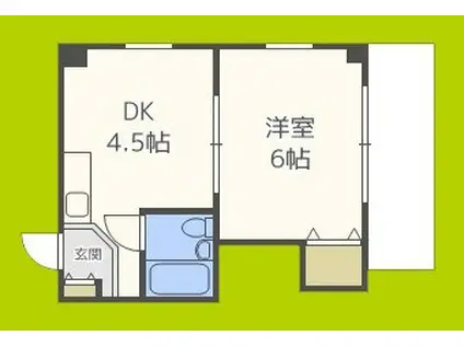 アーバンアベニュー(1DK/4階)の間取り写真