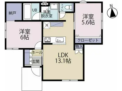 COZY南町田(2LDK/1階)の間取り写真