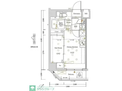 LOG東京スカイツリー(1DK/3階)の間取り写真