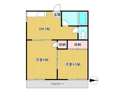 目白グリーンハウス(2DK/2階)の間取り写真