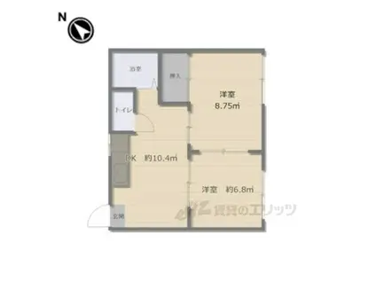 コスモハイツカワベ(2DK/1階)の間取り写真