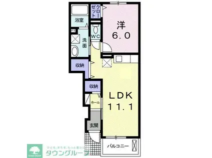 リアンフレール(1LDK/1階)の間取り写真