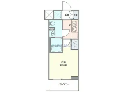 ジェノヴィア天王台(1K/3階)の間取り写真