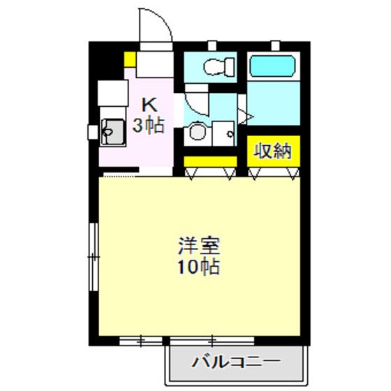 M・Kハイツ(1K/1階)の間取り写真
