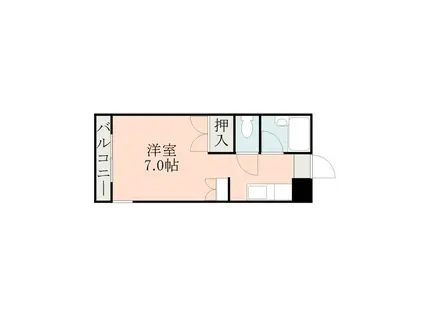 メモリアルハイツ(ワンルーム/2階)の間取り写真