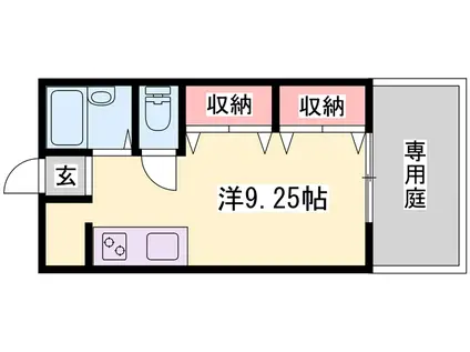 サンライフ21 A棟(ワンルーム/2階)の間取り写真