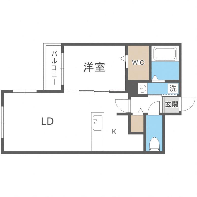 CARRERA行啓通(1LDK/1階)の間取り写真