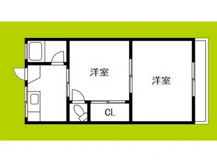 LH第3(1DK/1階)の間取り写真