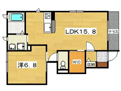 シャーメゾン山之上(1LDK/1階)の間取り写真