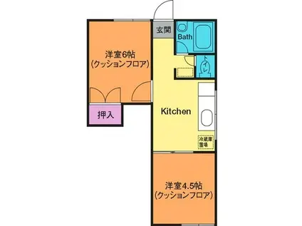 サンハイツ(2K/1階)の間取り写真