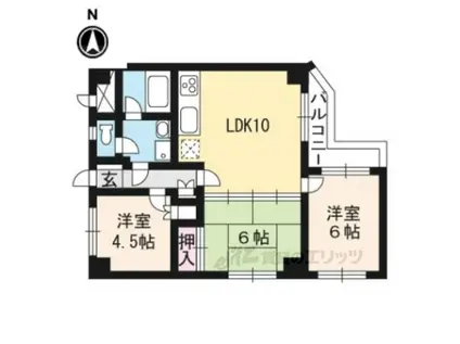 フロイデ大久保(3LDK/4階)の間取り写真