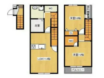 CALM PROMENADE(2LDK/2階)の間取り写真