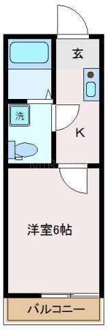 GRANZA中央林間(1K/2階)の間取り写真