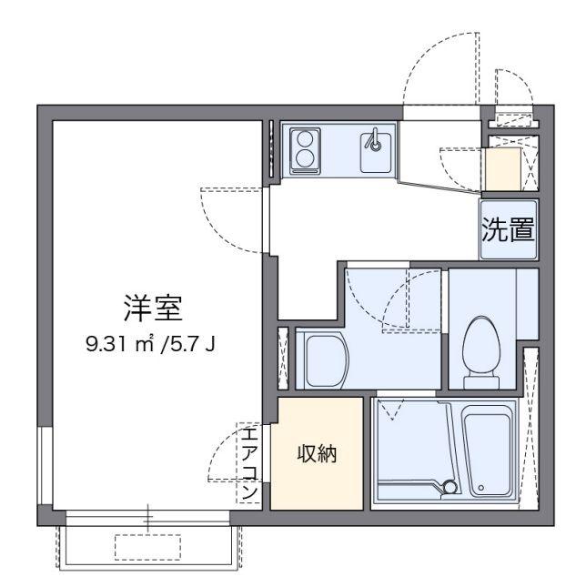 クレイノTAKIZAWA(1K/1階)の間取り写真