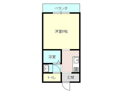 エリア白浜台(1K/1階)の間取り写真