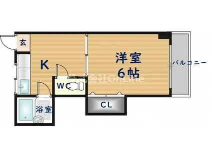 ル・メルシェ2(1K/1階)の間取り写真