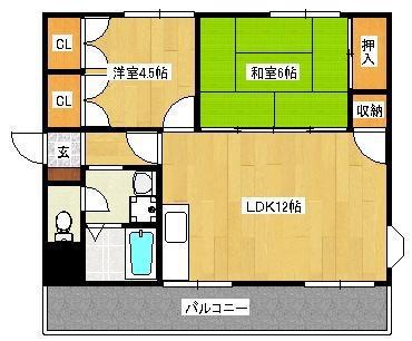 ステートリー羽衣(2LDK/3階)の間取り写真