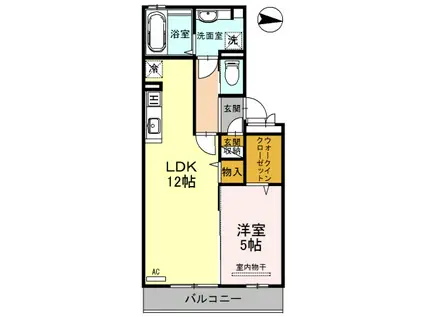 HEART-TOWN伊丹(1LDK/1階)の間取り写真