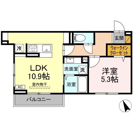 セレウィータ栄町(1LDK/2階)の間取り写真