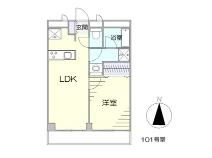 ドエル3(1LDK/3階)の間取り写真