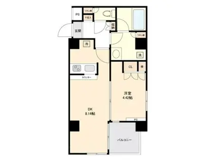 グランシャス浅草橋ルリオン(1LDK/5階)の間取り写真