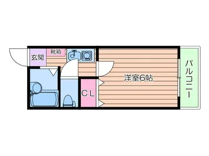 ハイツ山口(1K/2階)の間取り写真