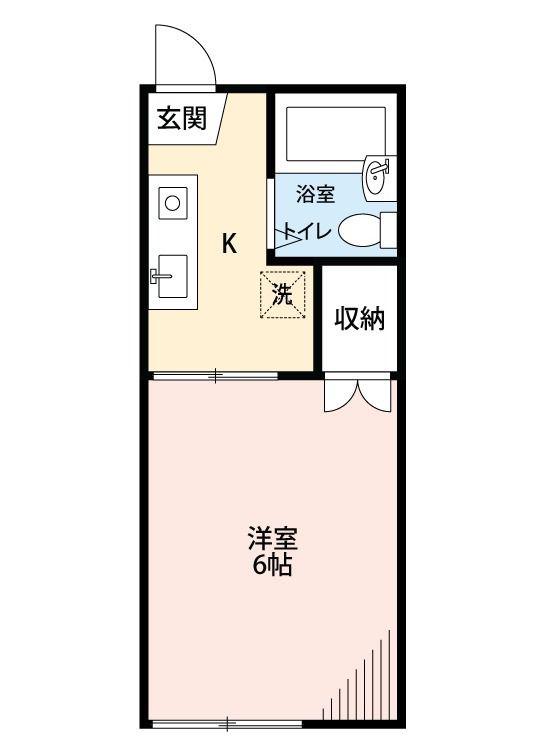 コムロハイム(1K/1階)の間取り写真