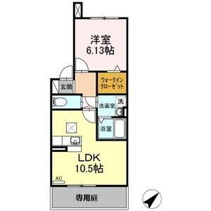 ファミール江川(1LDK/1階)の間取り写真