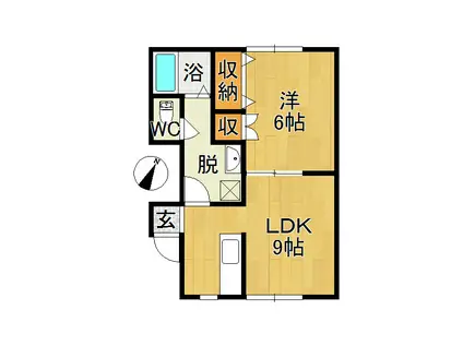 テディハウス(1LDK/2階)の間取り写真