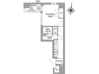 コンフォリア・リヴ木場イーストⅡ(1K/5階)の間取り写真