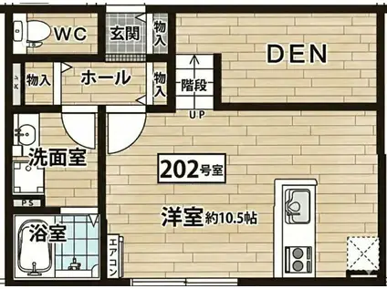 ポルトボヌール千里山(ワンルーム/2階)の間取り写真