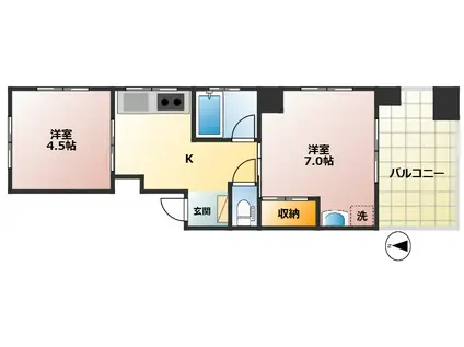 アシスト第3駒込マンション(2K/1階)の間取り写真