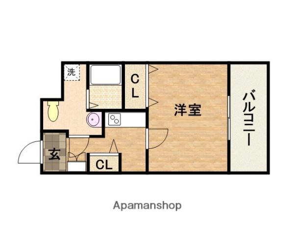 モンサンミッシェル北浜(1K/11階)の間取り写真
