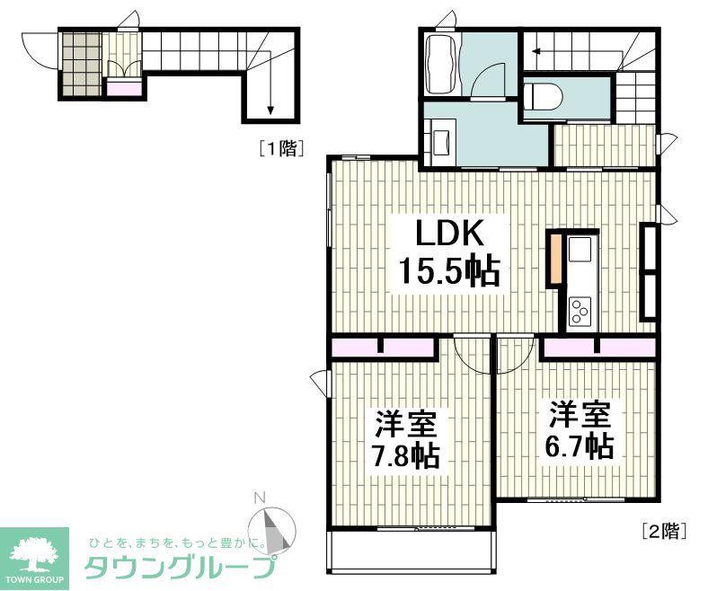 マーサルクス(2LDK/2階)の間取り写真