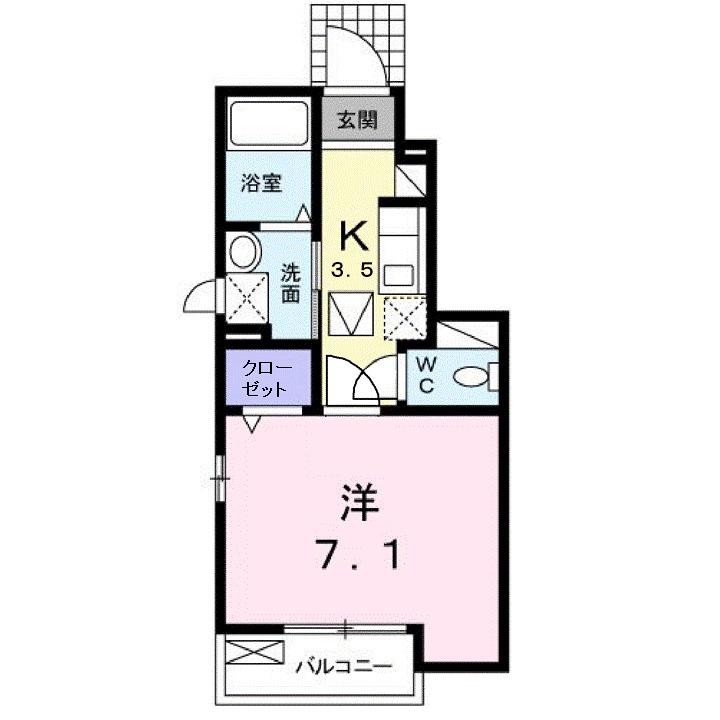 マイ ディア II(1K/1階)の間取り写真