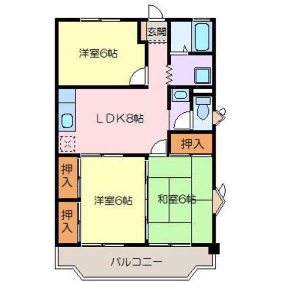 クイーンハイツ(3LDK/1階)の間取り写真
