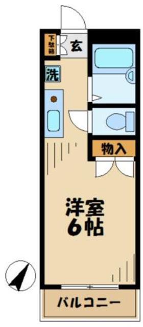 ホワイトピア(1K/1階)の間取り写真