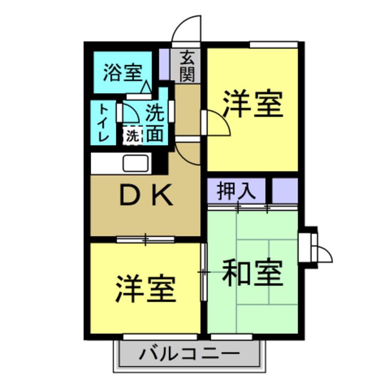 ラフォーレ柊(2LDK/2階)の間取り写真