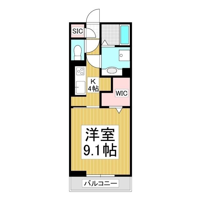 コンフォーティア中洲II A棟(1K/1階)の間取り写真