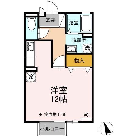 N・コニファー(ワンルーム/1階)の間取り写真