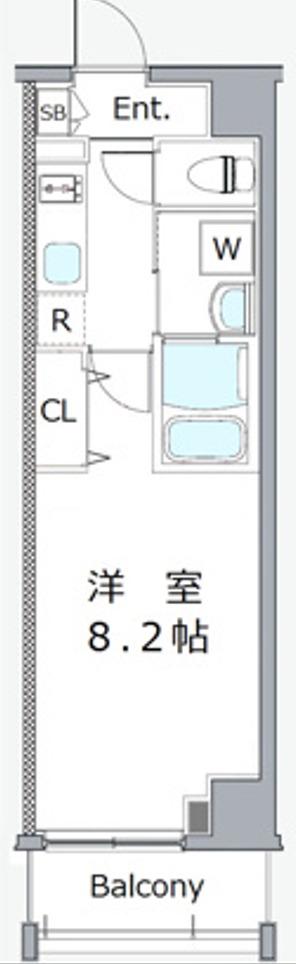 クレヴィスタ門前仲町グラン(1K/9階)の間取り写真