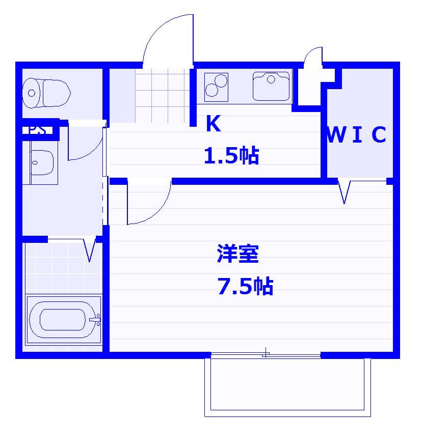 サンライズ(1K/1階)の間取り写真