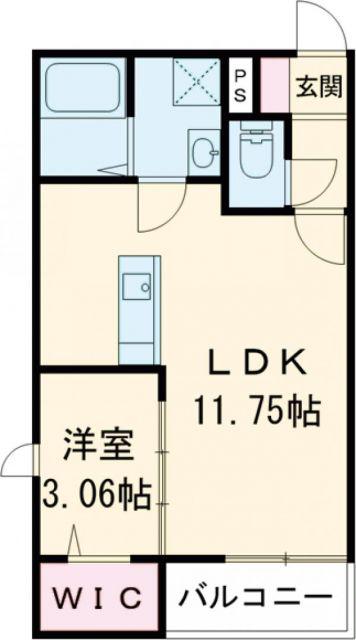 THE NOBLES秋葉町(1LDK/2階)の間取り写真