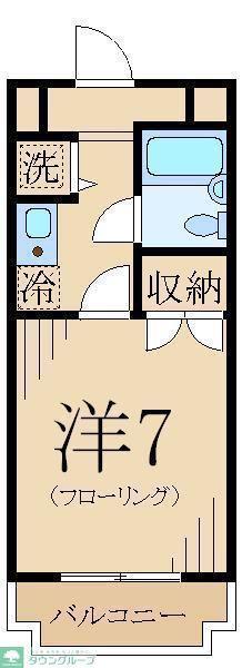 ベルトピア武蔵小金井(1K/1階)の間取り写真