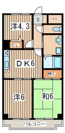 アーバンスプラザNO.3(3DK/2階)の間取り写真