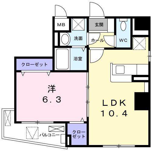 ラブリーメゾン SR(1LDK/2階)の間取り写真