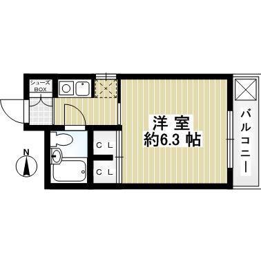 モリタマンション(1K/3階)の間取り写真