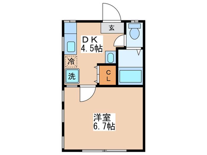 第一かしわ荘(1DK/1階)の間取り写真