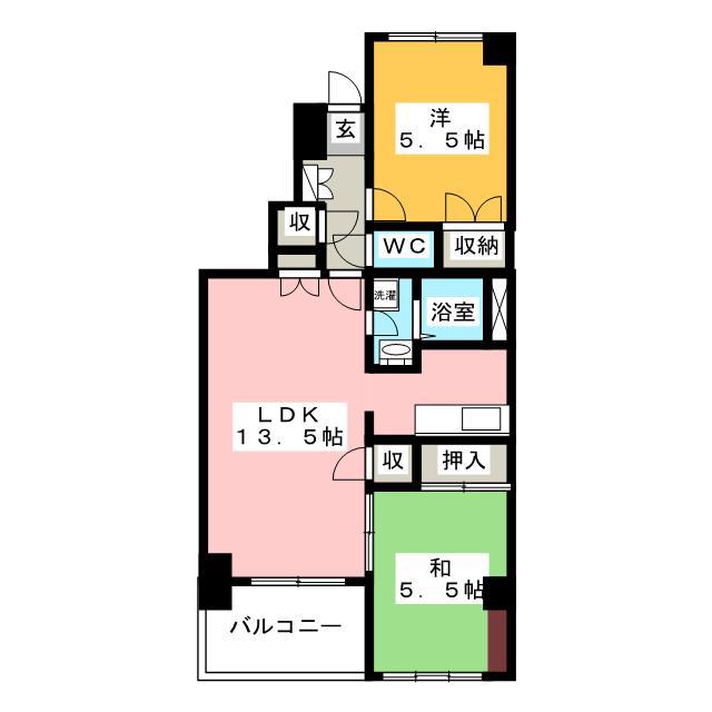 ELISEO(2LDK/6階)の間取り写真