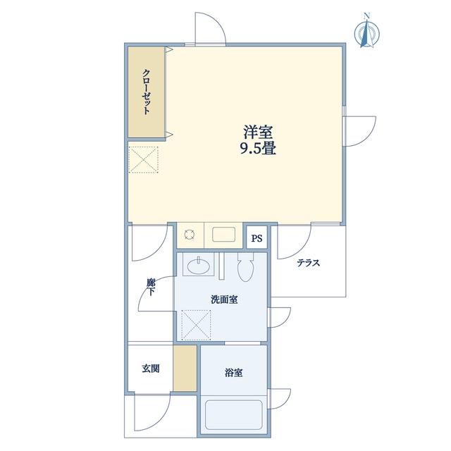 TORITSUDAI FLAT(ワンルーム/1階)の間取り写真